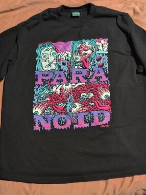 Black Paranoid Graphic Short Sleeve Tee
